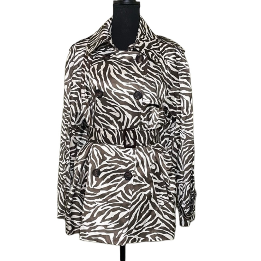 Animal Print Double Breasted Short Trench Coat/Jacket (DM)